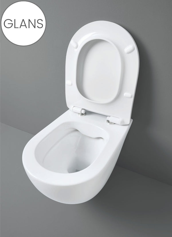 Artceram hangend toilet rimless met soft-close toiletzitting glans wit