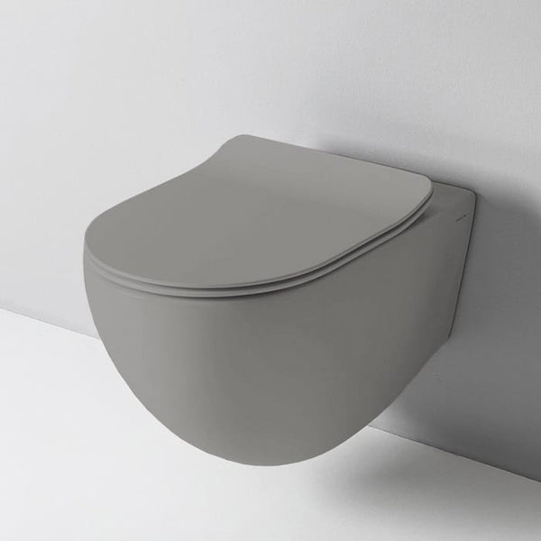 Artceram toilet mat olijf grijs met Tece inbouwreservoir en bedieningspaneel Solid