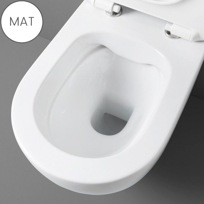 Artceram hangend toilet rimless met soft-close toiletzitting mat wit