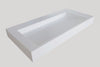 Djati solid surface enkele wastafel Solid Cascate mat wit (0 kr.gt) - 120 cm
