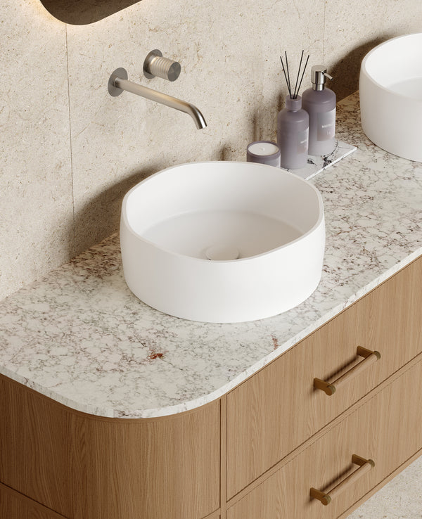 Mastello solid surface waskom Reeve mat wit - 39 cm