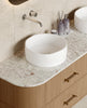 Mastello solid surface waskom Reeve mat wit zonder clickwaste - 39 cm