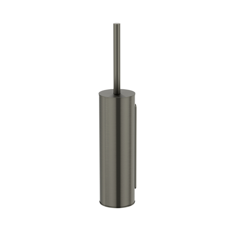 Gun metal toiletborstel met houder afbeelding 3