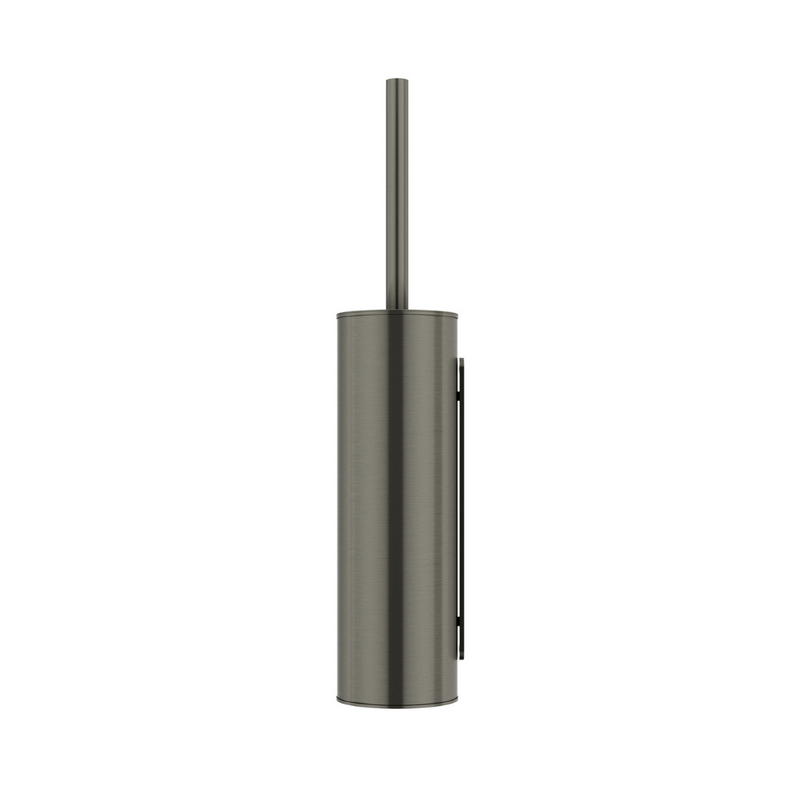 Gun metal toiletborstel met houder afbeelding 1