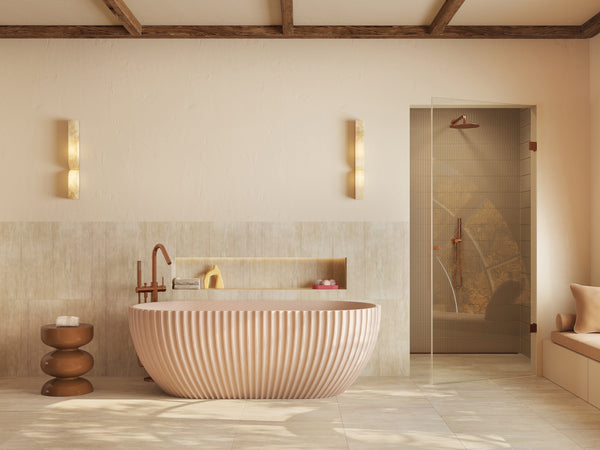 Mastello vrijstaand bad Oyster sunkissed in badkamerstijl The Art of Nature afbeelding 5