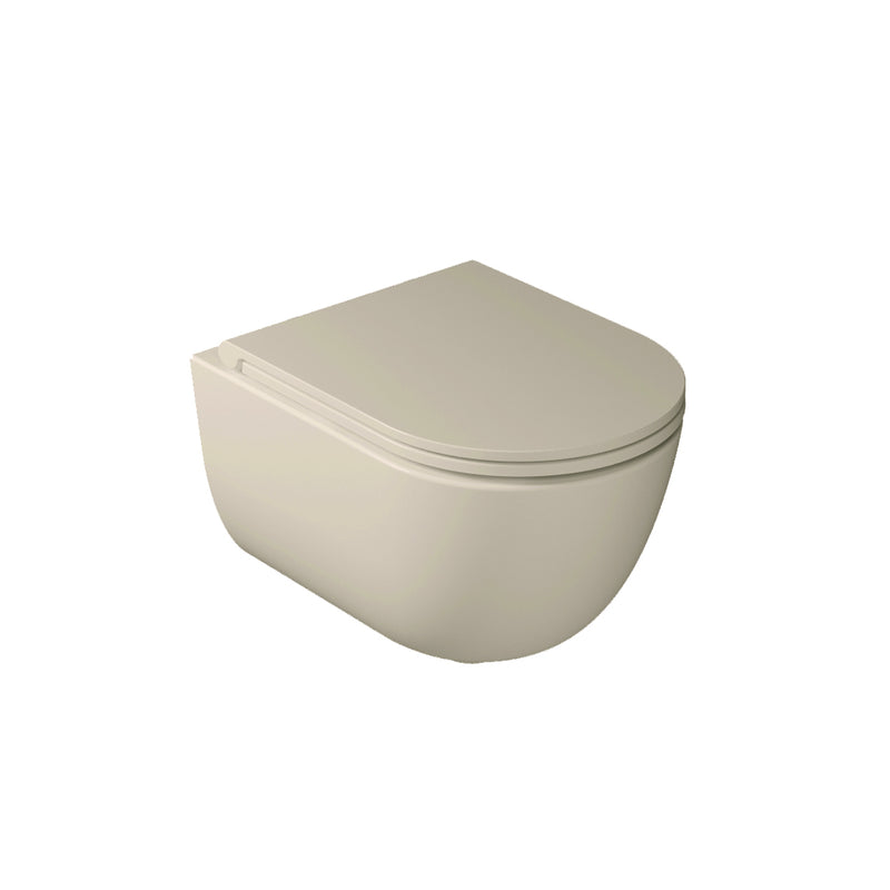 Mastello toilet Dream met silent flush en soft-close toiletzitting mat mushroom