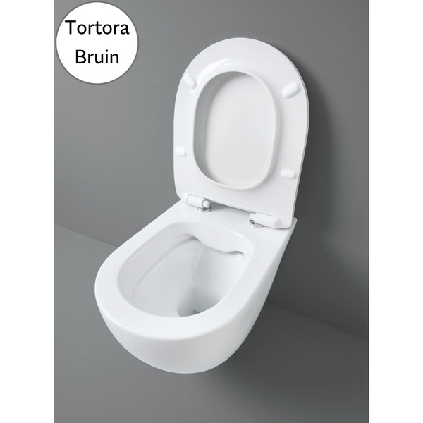 Hangend toilet rimless met soft-close toiletzitting mat tortora bruin afbeelding 2