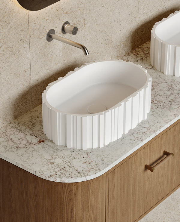 Mastello solid surface waskom Fave mat wit - 56 cm