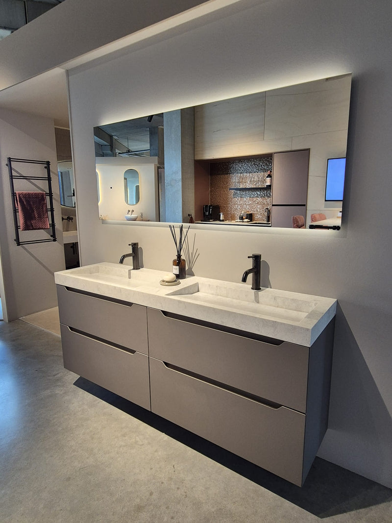 Mastello modulair badkamermeubel Duuk vlak in Pearl Grey - 180 cm