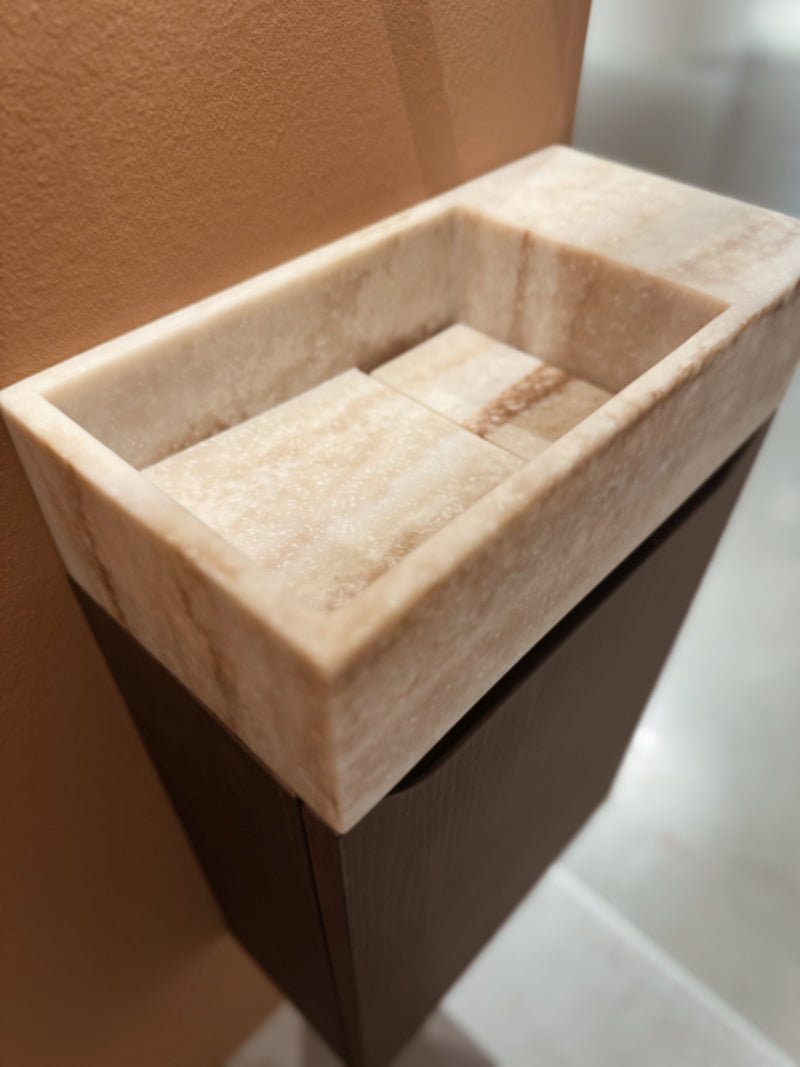 Mastello solid surface toiletfontein Blocco travertin - 36 cm