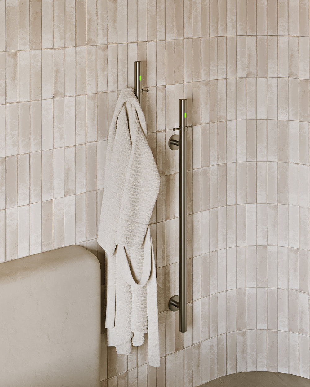 Glazen Infrarood Badkamer Verwarmingspaneel / Handdoekverwarming | Inclusief Thermostaat Infrarood 800 Watt 60x120 Cm Wit Alkari