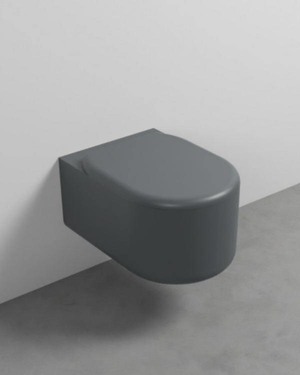 Cielo by Mastello Itaca hangend toilet rimless met soft-close toiletzitting mat basalto