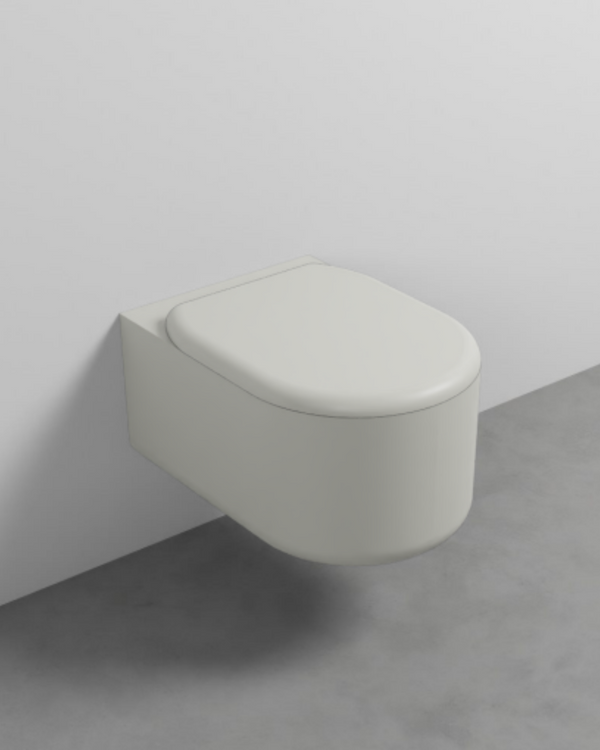 Cielo by Mastello Itaca hangend toilet rimless met soft-close toiletzitting mat pomice