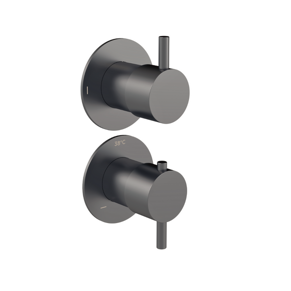 Afbouwdeel gun metal PVD inbouw thermostaatkraan