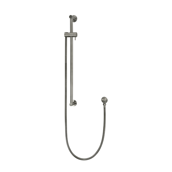 Gun metal handdouchehouder met glijstang