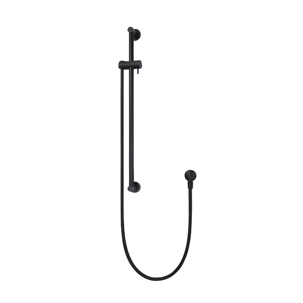 Zwarte handdouchehouder met glijstang