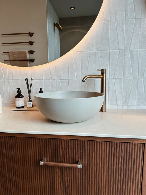 Mastello solid surface waskom Sottile rond sahara clay - 39 cm