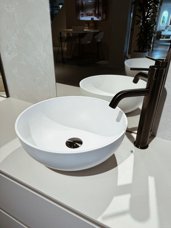Mastello solid surface waskom Sottile rond mat wit - 39 cm