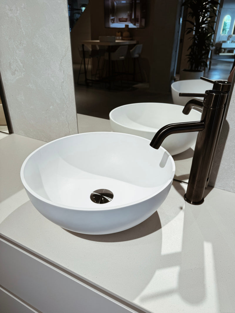 Mastello solid surface waskom Sottile rond mat wit - 39 cm