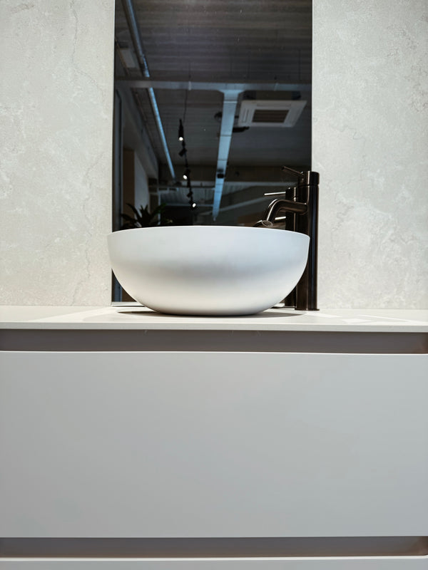 Mastello solid surface waskom Sottile rond mat wit - 39 cm