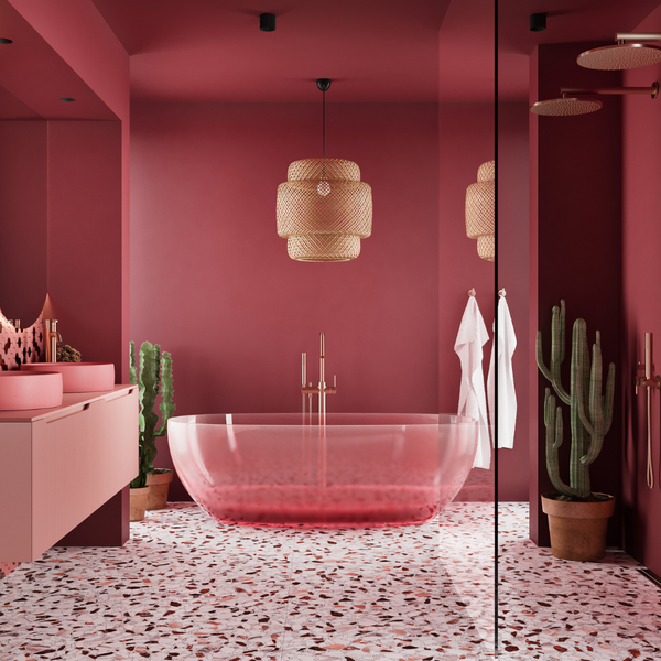 Mastello bad Icon mat roze in Blush Terra badkamerstijl afbeelding 1