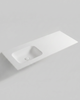 Mastello solid surface enkele wastafel links Moss mat wit - 120 cm