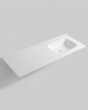Mastello solid surface enkele wastafel rechts Moss mat wit - 120 cm