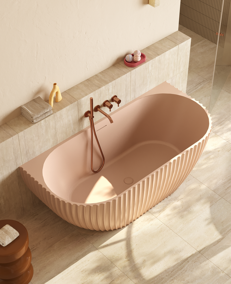 Mastello acryl half vrijstaand bad Oyster sunkissed - 170 cm