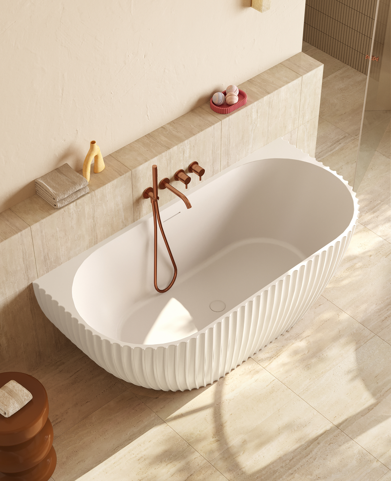 Mastello acryl half vrijstaand bad Oyster mat wit - 170 cm