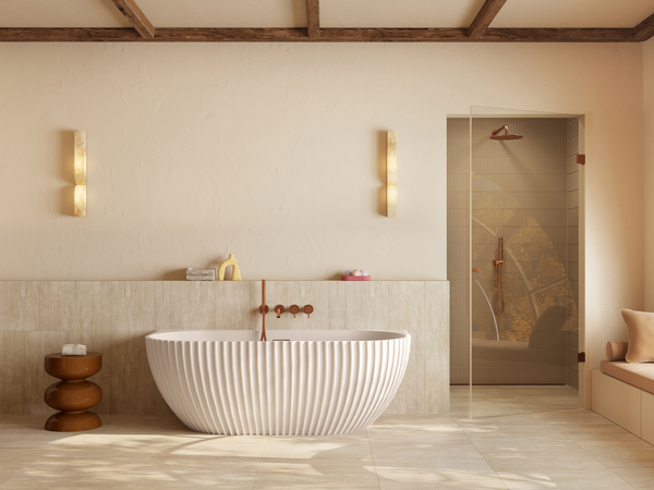 Mastello acryl half vrijstaand bad Oyster mat wit - 170 cm