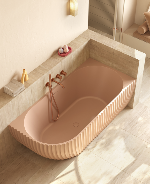 Mastello acryl half vrijstaand hoekbad rechts Oyster sunkissed - 170 cm