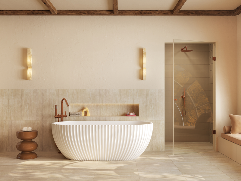 Mastello acryl vrijstaand bad Oyster mat wit - 170 cm