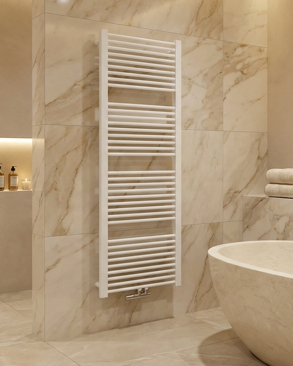 Instamat handdoekradiator Rim mat wit met aansluitset - 170 x 50 cm
