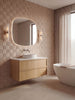 Mastello badmeubel Sumi dubbel 2 lades eiken met solid surface afdekplaat mat wit - 100 cm