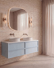 Mastello badmeubel Sumi dubbel lagoon met solid top (4 lades) - 120 cm