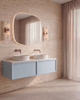 Mastello badmeubel Sumi enkel lagoon met solid top (2 lades) - 120 cm
