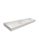Mastello solid surface dubbele wastafel Stretto mat wit zonder kraangaten - 140 cm
