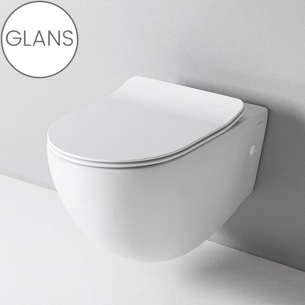 Artceram toilet glans wit met Tece inbouwreservoir en bedieningspaneel Loop