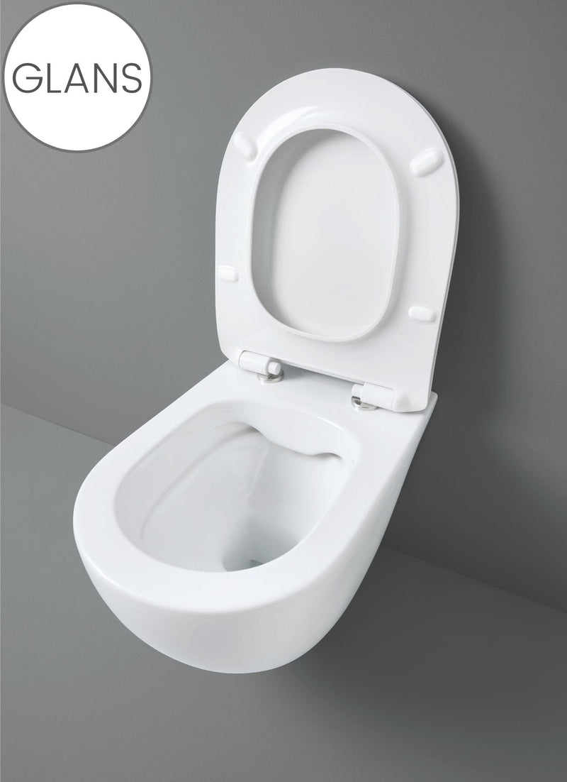 Artceram toilet glans wit met Tece inbouwreservoir en bedieningspaneel Loop