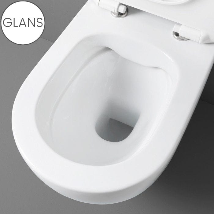 Artceram toilet glans wit met Tece inbouwreservoir en bedieningspaneel Loop