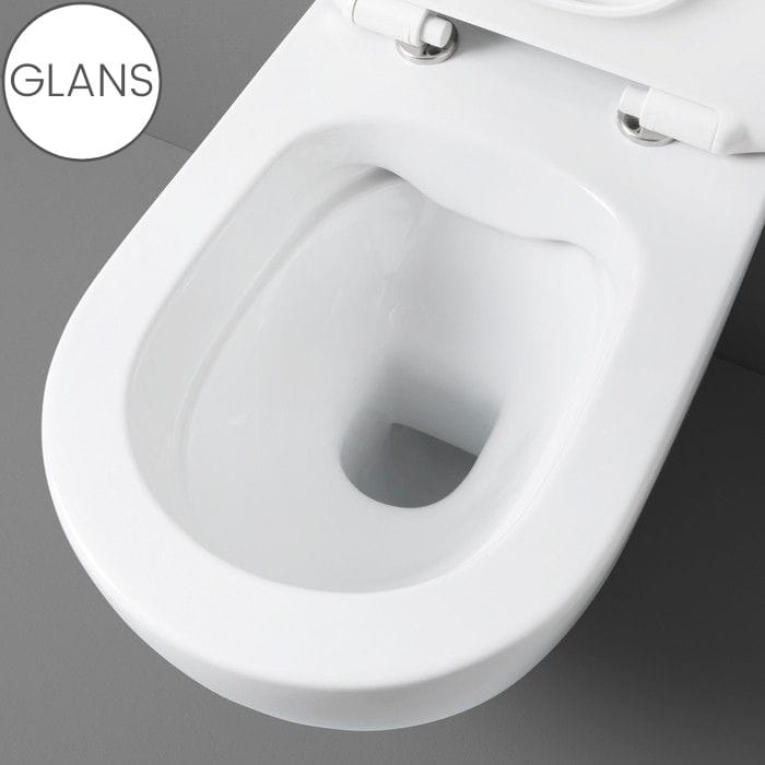 Artceram toilet glans wit met Tece inbouwreservoir en bedieningspaneel Solid