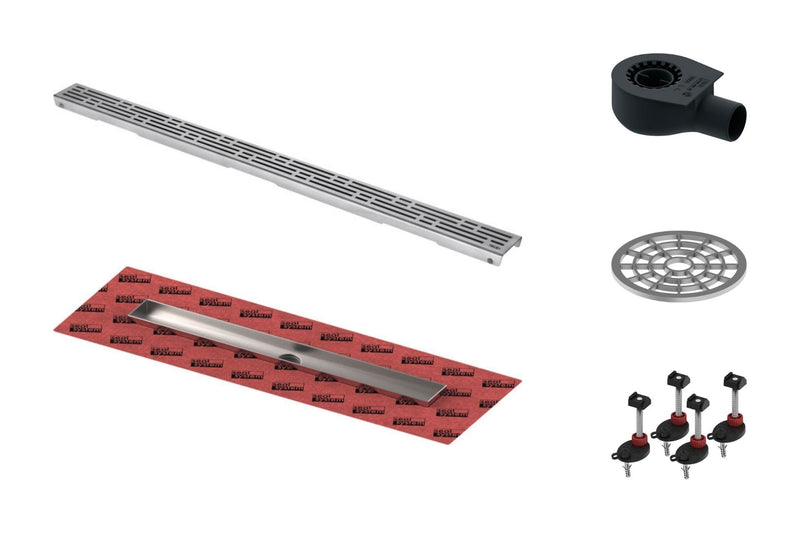 Tece RVS douchegoot set Drainline Basic rooster - 90 cm