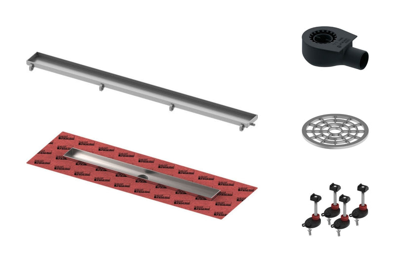 Tece RVS douchegoot set Drainline Plate tegelbaar 100 cm | Mastello