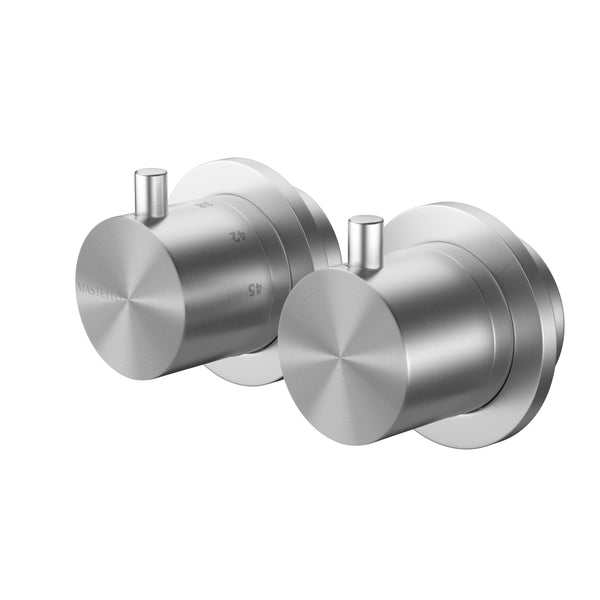 Mastello afbouwdeel RVS inbouw thermostaatkraan met omstel horizontaal