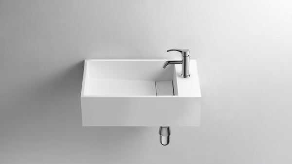 Ideavit solid surface toiletfontein Solidcube mat wit - 50 x 15 cm
