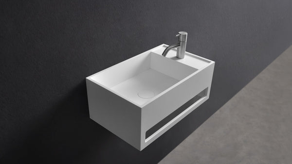 Ideavit solid surface toiletfontein Solidcube mat wit - 50 x 20 cm
