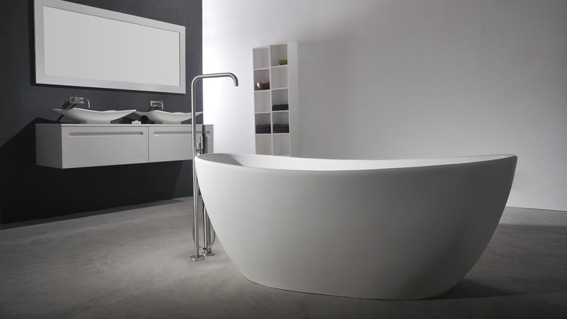 Ideavit solid surface vrijstaand bad Solidseal mat wit - 163 cm