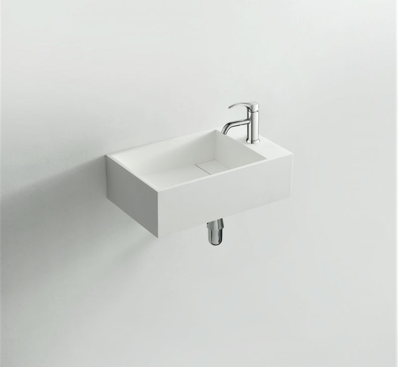 Ideavit solid surface toiletfontein Solidcube mat wit - 40 cm