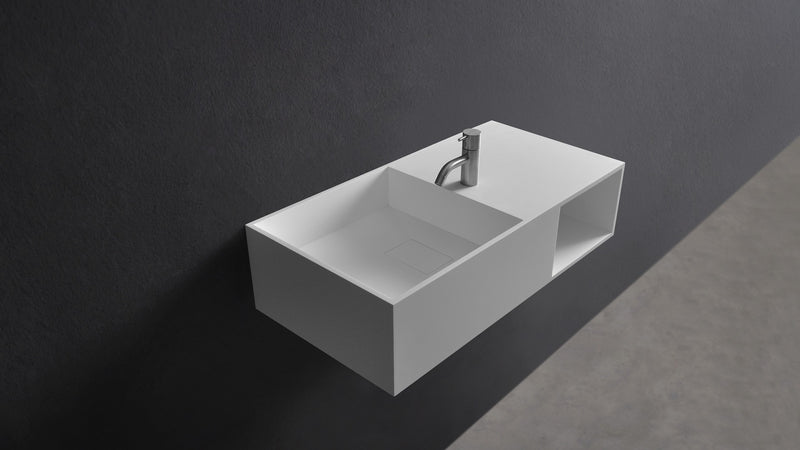 Ideavit solid surface wastafel Solidplan mat wit - 80 cm