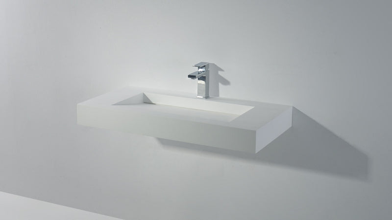 Ideavit solid surface wastafel Solidsquare mat wit - 90 cm